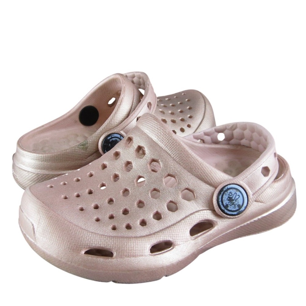 Joybees Girls Clog Size T 6-7 Medium Shoes Rosegold Synthetic Slip‎ On